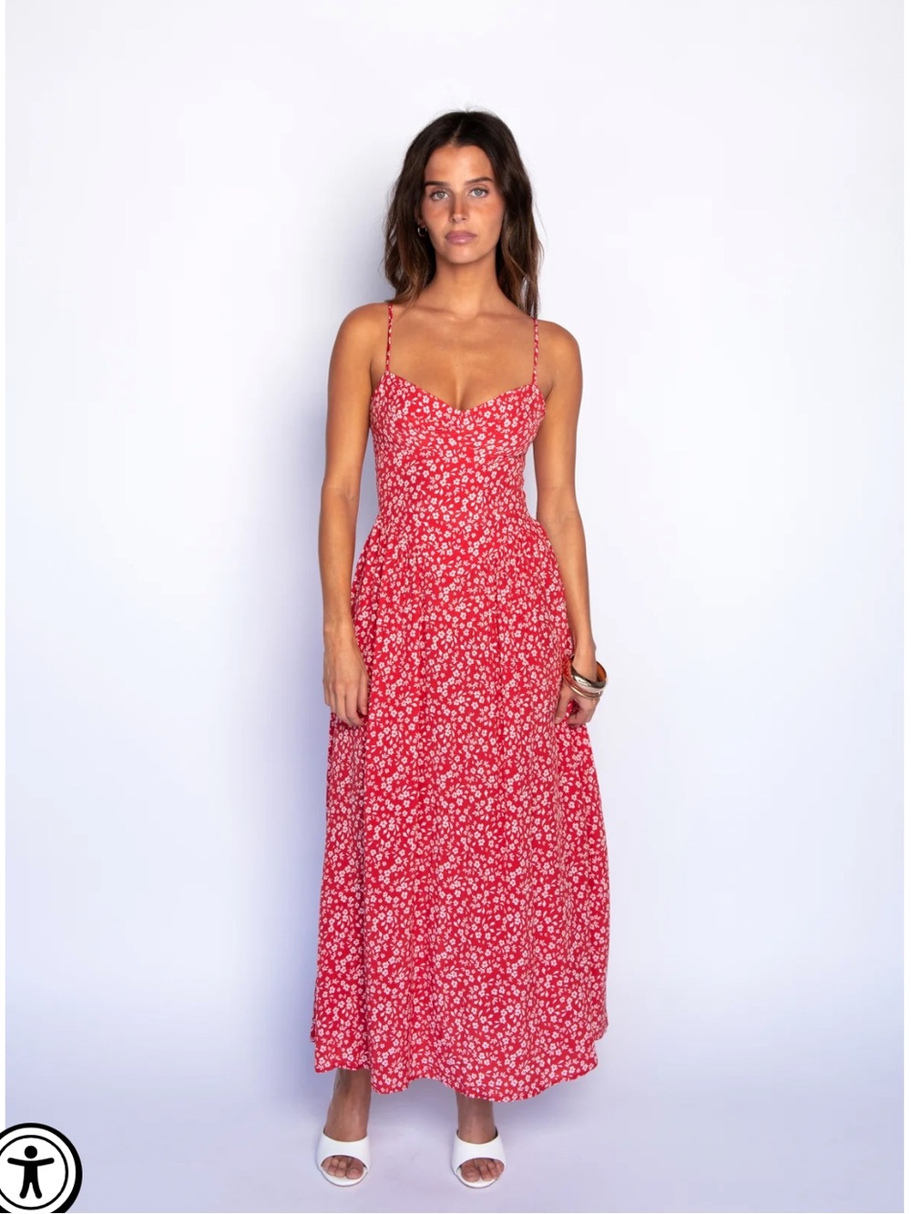 Skatie Aurora Midi Dress in Corvette Red Floral